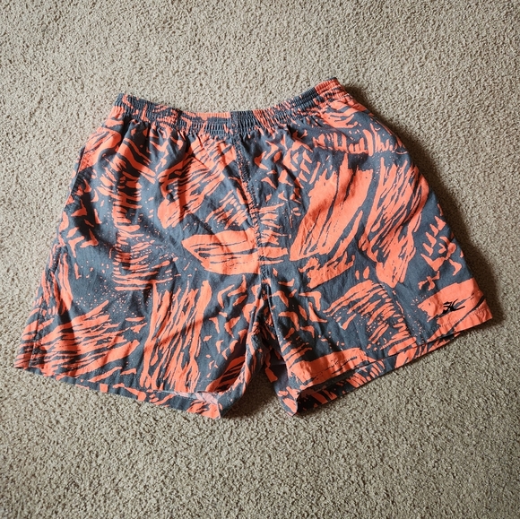 Hobie Other - Vintage Mens Hobie Orange and Gray Swim Shorts Size L